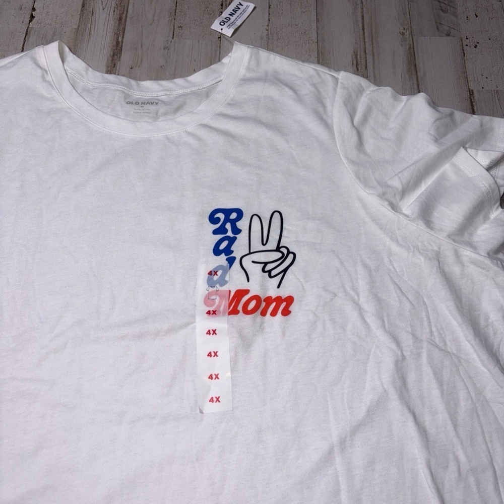 Old Navy Women’s Size 4x White Cotton (Rad Mom)- T-shirt NWT! - Picture 3 of 15